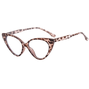 Classic leopard pattern cat eye eyeglass frames with trendy retro stylish design