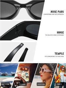 Nahaufnahme der integrierten Nasenpads und Scharniere der schwarzen Oval-Sonnenbrille