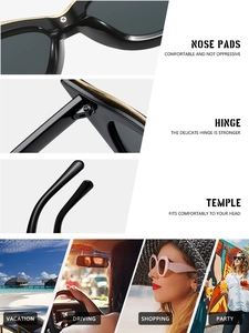 Detailed views of vintage cat-eye sunglasses showing metal hinges and nose pads
