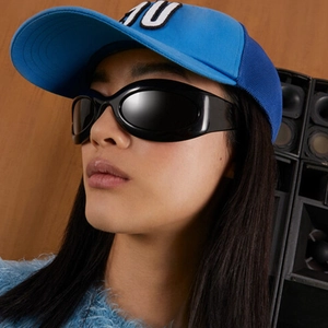 Oval Sonnenbrille Y2K Future Style Wrap Around Sportbrille UV400 Schutz PC Rahmen AC Gläser Outdoor Hip Hop Unisex