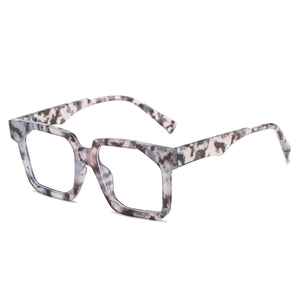 Retro square sunglasses with vintage marble pattern frames and UV protection for women