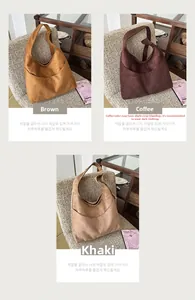 Comparaison des sacs cabas en daim marron, café et kaki au design minimaliste chic