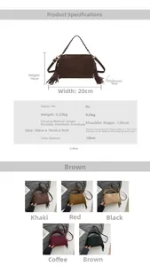 Size guide for retro small square bag with fringe details and woven handle dimensions
