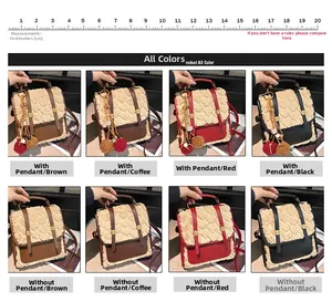 Detail view of plush small square bag with metal clasp and multi-color options