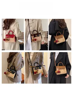 Plush handbag with heart embossing showing versatile shoulder and crossbody carrying styles