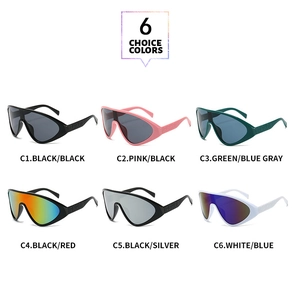Aperçu de six lunettes de soleil shield élégantes avec verres et montures variés