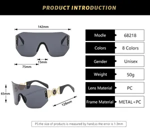 Tableau des tailles et spécifications techniques pour lunettes de soleil de sport sans cadre
