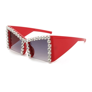 Oversized Cat Eye Sunglasses Rhinestone Irregular Geometric Shades PC Frame UV400 Protection Fashion Eyewear For Women