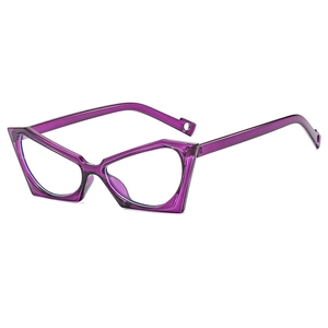 Lunettes anti-lumière bleue œil de chat violettes avec monture géométrique tendance