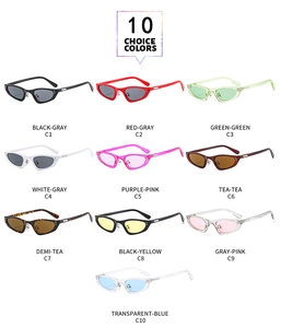 Grille de lunettes de soleil œil-de-chat rétro en dix coloris de montures et de verres