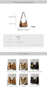 Dettaglio dimensioni borsa tote in pelle scamosciata e vari colori con ciondolo