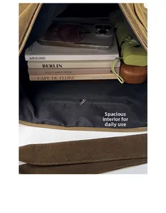 Interior view of brown matte dumpling bag showing spacious storage for daily essentials