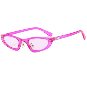 Lunettes de soleil œil de chat rose translucide avec protection UV pour tenue de mode