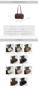 Detailed size chart for retro shoulder bag with dimensions 30cm length and 16cm height