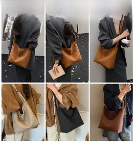 Matte große Tragetasche an Models in verschiedenen stilvollen Farben gezeigt