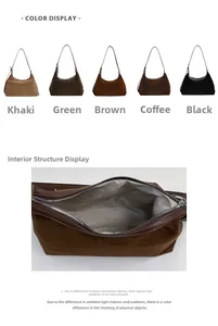 Internal structure and color variants of large matte vintage hobo shoulder bag