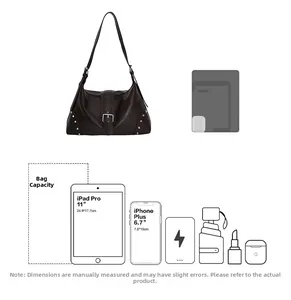 Macro view of vintage coffee tote bag capacity detail fitting iPad Pro and iPhone