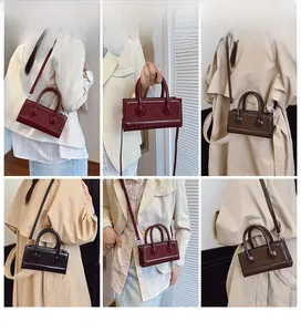 Retro suede crossbody bags in burgundy, brown and black shown in multiple wearing styles
