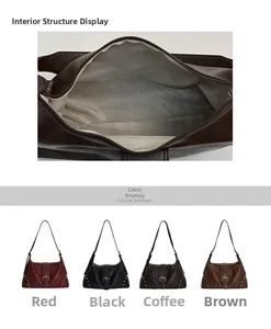 Internal layout and color selection of vintage large capacity leather tote handbags