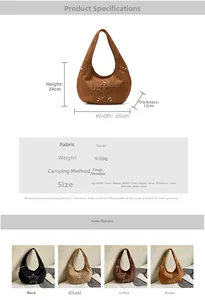 Detailed view showing star rivet patterns on the vintage suede tote shoulder bag
