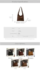 Detailed technical drawing of leopard print hobo bag with size specifications and dimensions