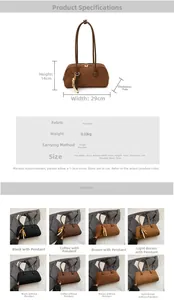 Tabella taglie dettagliata per borsa a spalla vintage in pelle scamosciata PU con misure
