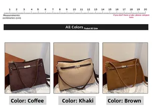 Detailed comparison of vintage matte shoulder bags in brown, khaki, and coffee colors