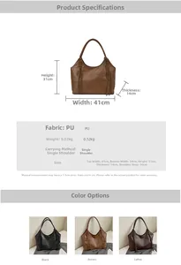 Guide des tailles et dimensions pour le grand sac fourre-tout en PU avec pampilles