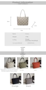 Guide des tailles détaillé et spécifications pour grand sac cabas matelassé losange