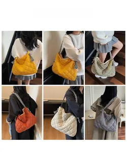 Quilted tote bags in various colors shown with stylish outfits for versatile daily wear