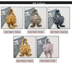 Collage showing plush tote bag patterns including leopard print and striped textures