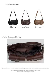 Innenansicht mit großem Hauptfach und Reißverschlusstasche der Vintage-Schultertasche