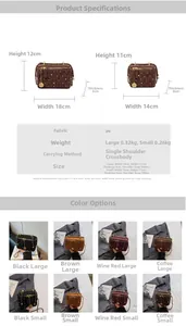 Guide des tailles du sac seau matelassé en PU avec chaîne et perles en quatre coloris