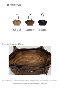 Close-up of matte tote bag internal zip pocket and multi-color palette options