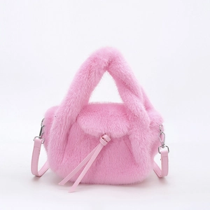 Mode Dames Nepbont Pluche Schoudertas Zachte Herfst Winter Crossbody Tas Elegante Handtas Met Verstelbare Riem