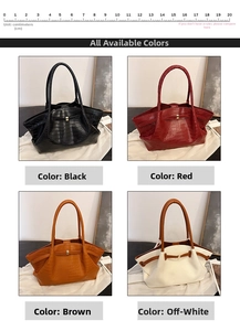 Detailed view of stone texture tote bag in four classic colors with 20cm scale ruler