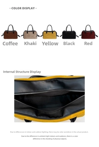 Detail view of large-capacity Boston tote bag interior and multiple color options