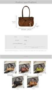 Specifiche delle dimensioni della borsa tote vintage in pelle scamosciata con frange
