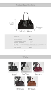 Schema dimensionale dettagliato per borsa tote capiente in pelle PU con croce
