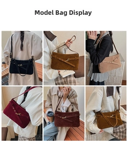 Detail view of vintage matte shoulder bag colors with sleek golden metal buckle