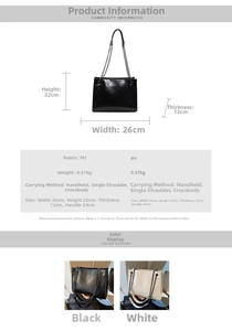 Guida alle taglie dettagliata e specifiche per la borsa tote in pelle PU con misure