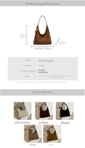 Spécifications de taille et variantes de couleurs pour le grand sac fourre-tout en PU mat