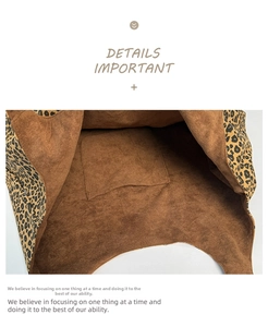 Detailed view of leopard print tote interior featuring brown faux suede lining and pocket