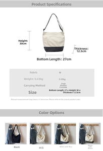 Guide des tailles détaillé et options de couleur du grand sac cabas en toile
