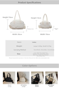 Size comparison chart for shell crossbody bag showing dimensions of small and large models