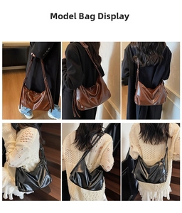Detailed views of soft leather tote bag showing large capacity and versatile shoulder straps