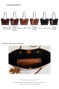 Vue détaillée du grand sac cabas avec pochette intérieure amovible et fermoir magnétique
