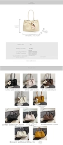 Tableau des tailles et matrice de couleurs du grand sac cabas en PU beige pour femme