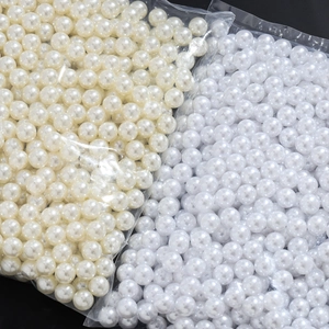 Round cream and pure white ABS faux pearls for DIY jewelry making and clothing crafts
