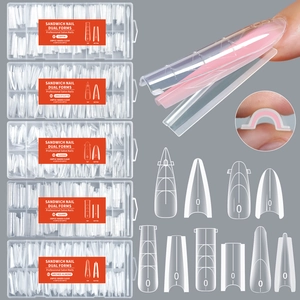 256pcs professional nail dual forms set with 5 shapes and sandwich structure design